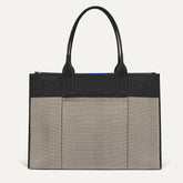 PLP |The Classic Tote in Black Herringbone, shown from the front.