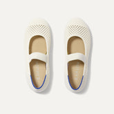 The Kids Mary Jane in White Open-Knit shown from the top.