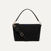 PLP | The Daily Crossbody in Revelvet™ Black shown from the front.