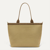 PLP |The Lightweight Zip Tote in Brown Butter Crochet shown from the front.