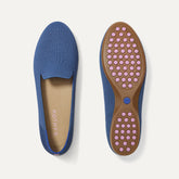 PLP |The Daily Loafer in Blue Trench shown from the top with one shoe showing the outsole.