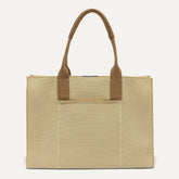 PLP |The Classic Tote in Macadamia Open-Knit, shown from the front.