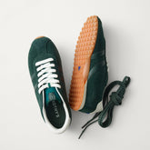 PDP |The Ivy Sneaker in ReVelvet Evergreen shown from the top.