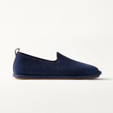 PDP | The Men's Cruiser Loafer in ReVelvet™ Deep Navy shown from the side.