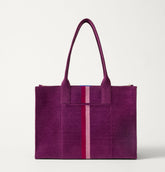 EXT | The Classic Tote in ReVelvet Orchid, shown from the front.