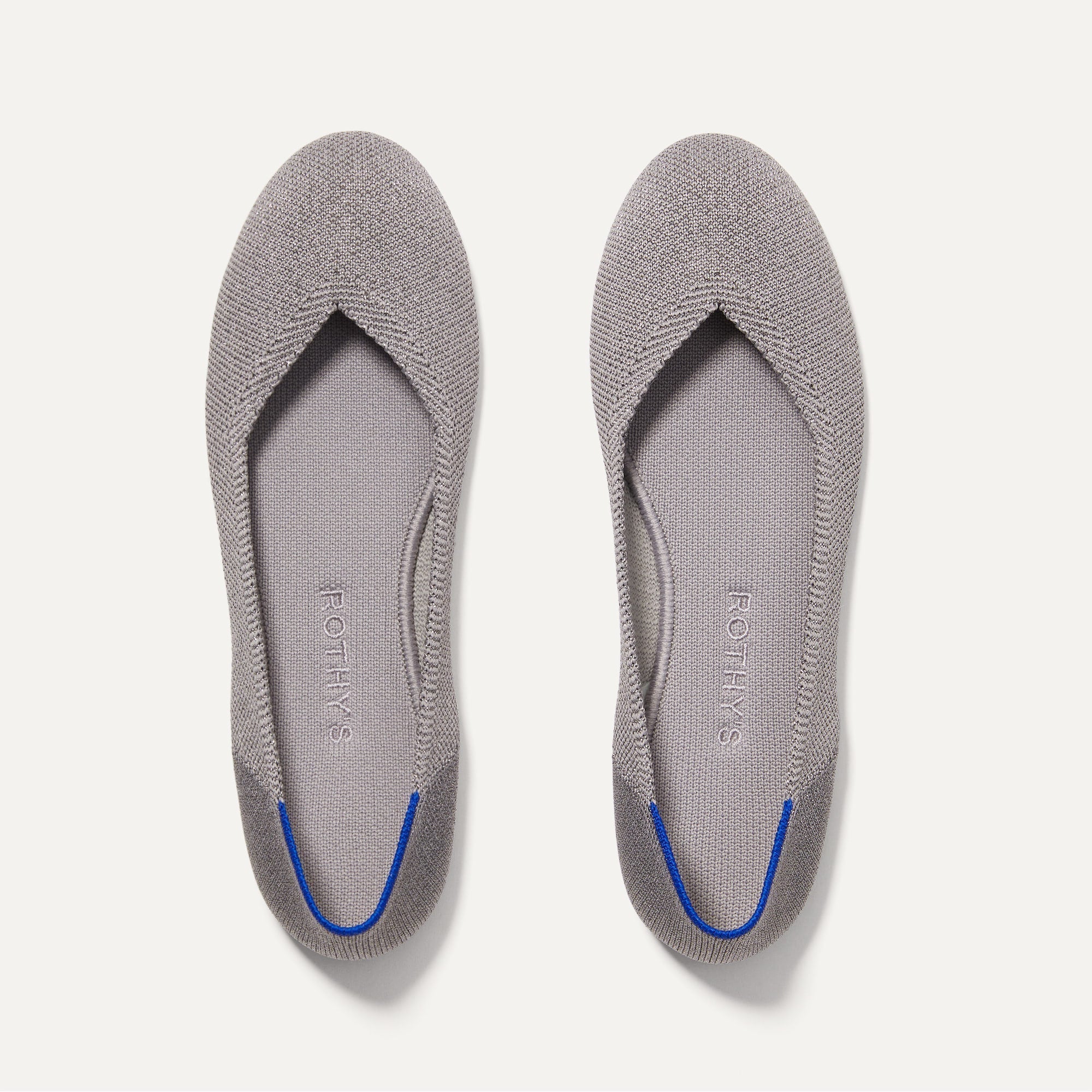 The Flat in Silver Metallic shown from the top. 