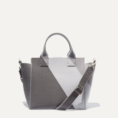PLP |The Handbag in Charcoal Grey shown from the front.