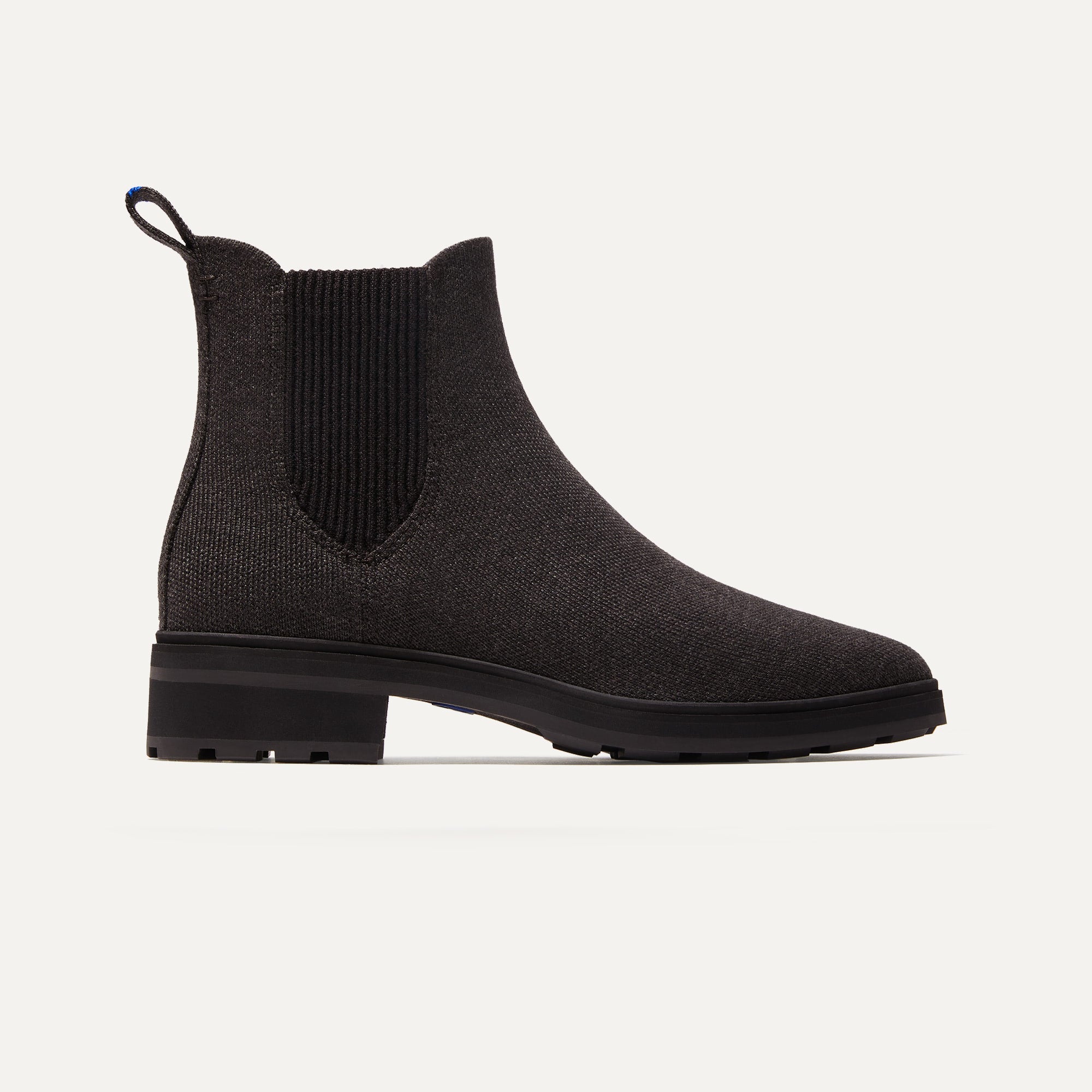 The Lug Boot in Graphite Brown shown from the side. 