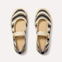 The Espadrille Mary Jane in Compass Stripe shown from the top.
