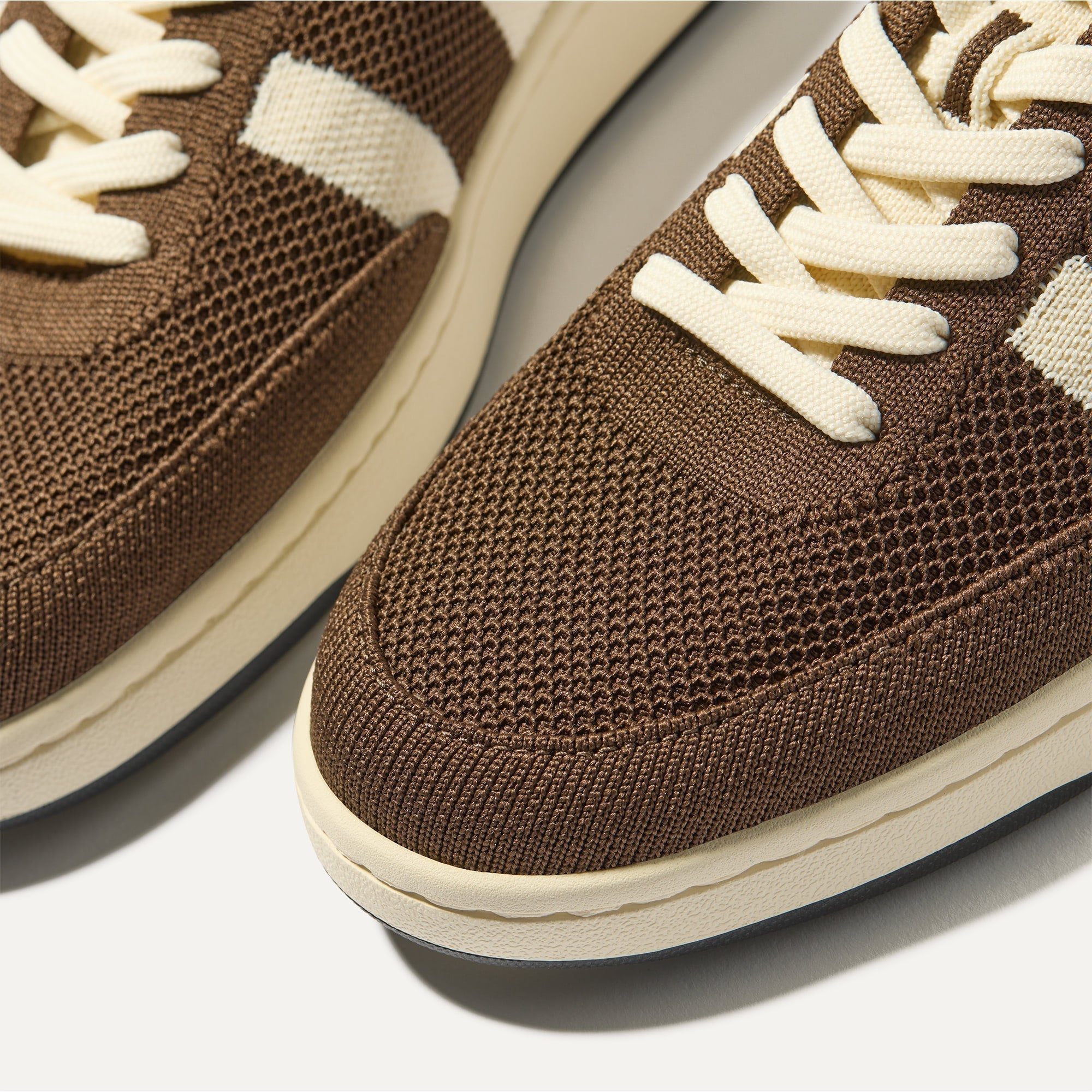 Close up of the toe and stitching details of The Men's Court Sneaker in Dugout. 