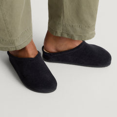 hover | Model wearing The Casual Clog in ReVelvet™ Black.