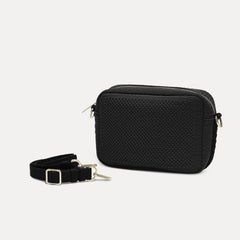 The Crossbody Camera Bag - Black Licorice Open-Knit