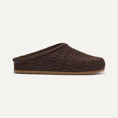 side | The Casual Clog in Chocolate Crochet shown from the side.