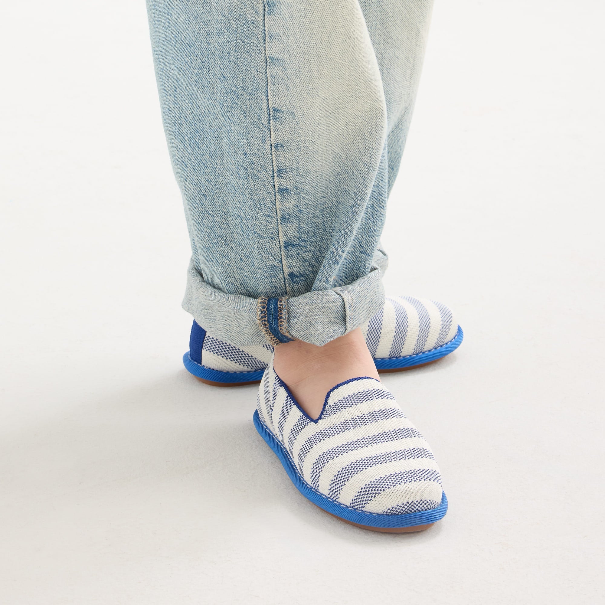 hover | Child wearing The Mini Loafer in Harbor Stripe.